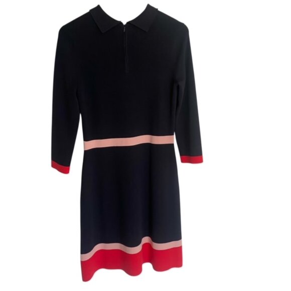Hobbs Thelma Navy Fit & Flare Dress 8 - Picture 4 of 5